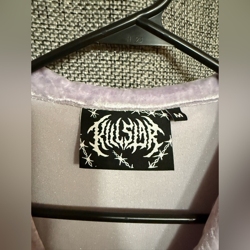 Killstar Lilac Velvet Pastel Mini Goth Lolita Lace Every Mourning Collar Dress - Picture 4 of 4